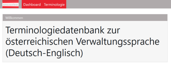 Terminologiedatenbank Verwaltung Screenshot
